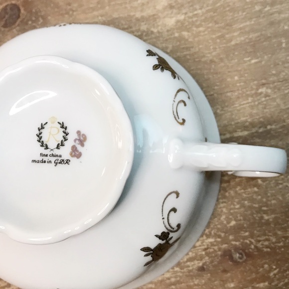 REICHENBACH consommé bouillon teacups white gold - Picture 7 of 13